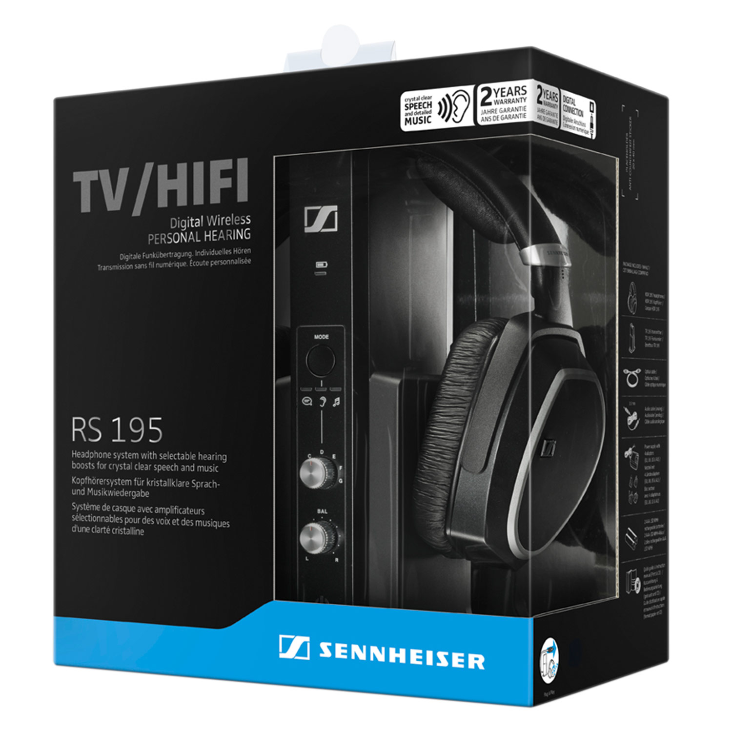 Tai Nghe Chụp Tai Không Dây Sennheiser RS 195 - Hàng Chính Hãng